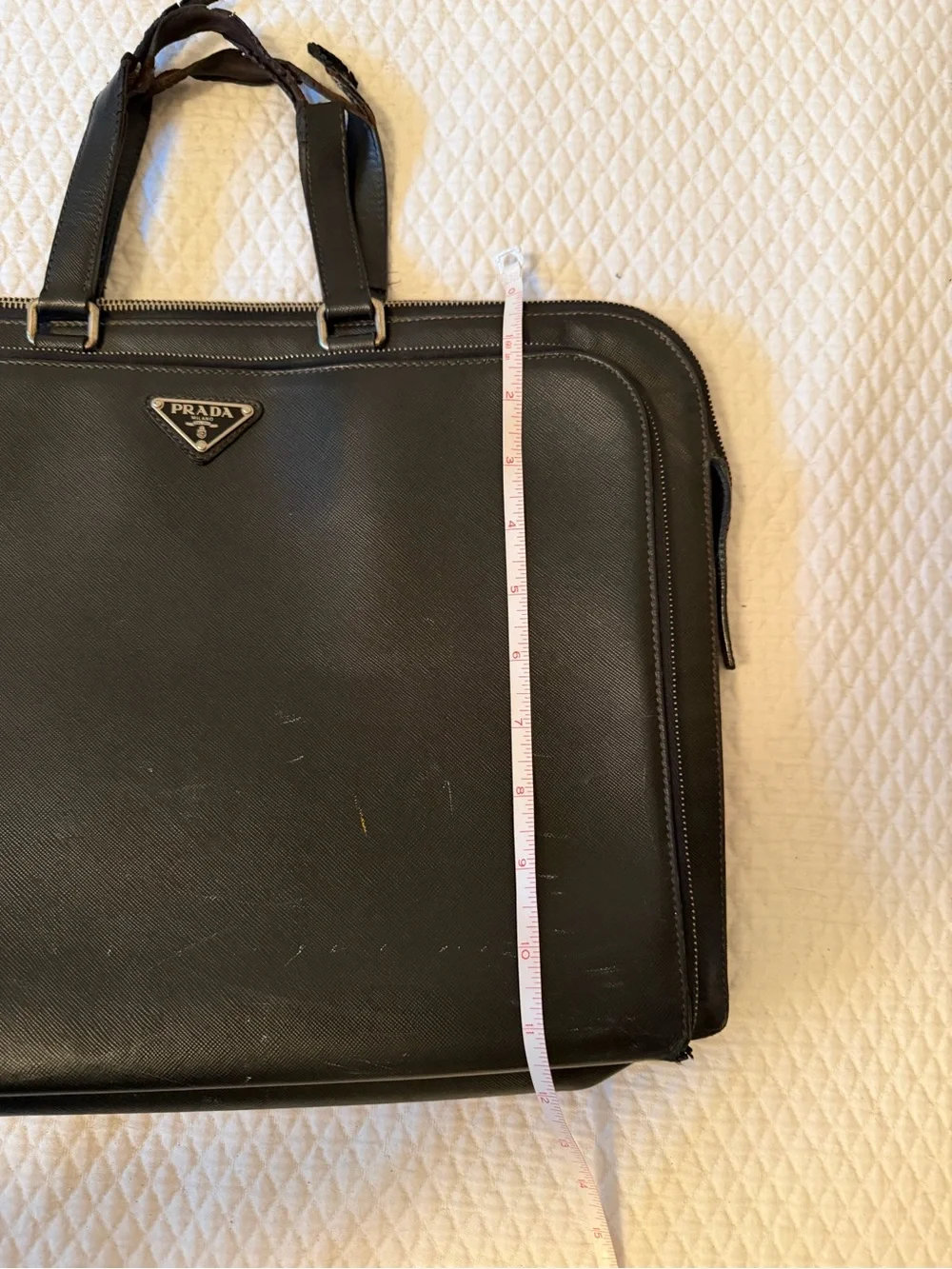 Authentic Vintage Prada Black Saffiano Leather Briefcase